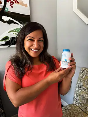 Chiropractic Downtown San Diego CA Shaffana Cagasan With GABA Trex Bottle